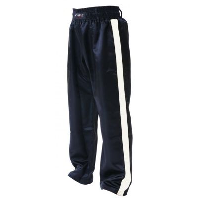 Cimac Kickboxing Satin Trousers - White Stripe