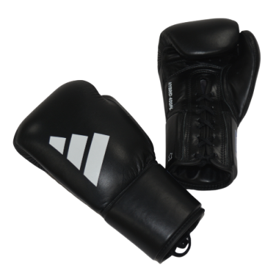 adidas Hybrid 400 BBBC Approved Lace Boxing Gloves - BLACK 8OZ ONLY